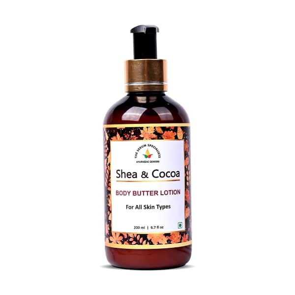 Shea and Cocoa Body Butter Lotion The Serum Specialists Ayurvedic Genesis frontside